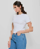 تیشرت کراپ زنانه LILY LOVE سفید کبریتی