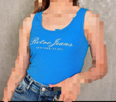 تاپ کبریتی پشت قهرمانی وارداتی برند RETRO JEANS آبی
