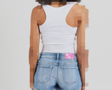 تاپ کبریتی پشت قهرمانی وارداتی برند RETRO JEANS سفید