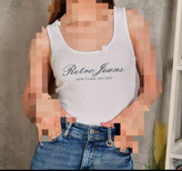 تاپ کبریتی پشت قهرمانی وارداتی برند RETRO JEANS سفید