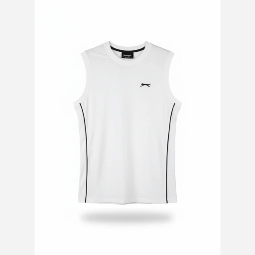 تیشرت آستین حلقه ای مردانه سفید پنبه  SLAZENGER