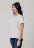 تیشرت یقه گرد سفید UNISEX(مردانه و زنانه)وارداتی سایز بزرگ برند COTTON HERITAGE