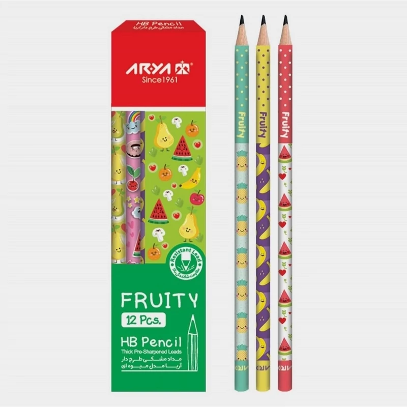 مداد سیاه آریا فانتزی طرح میوه ای FRUITY کد 3039