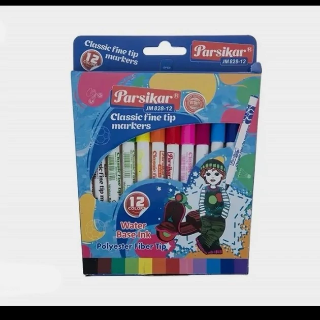 ماژیک رنگ آمیزی 12 رنگ پارسیکار کد JM826