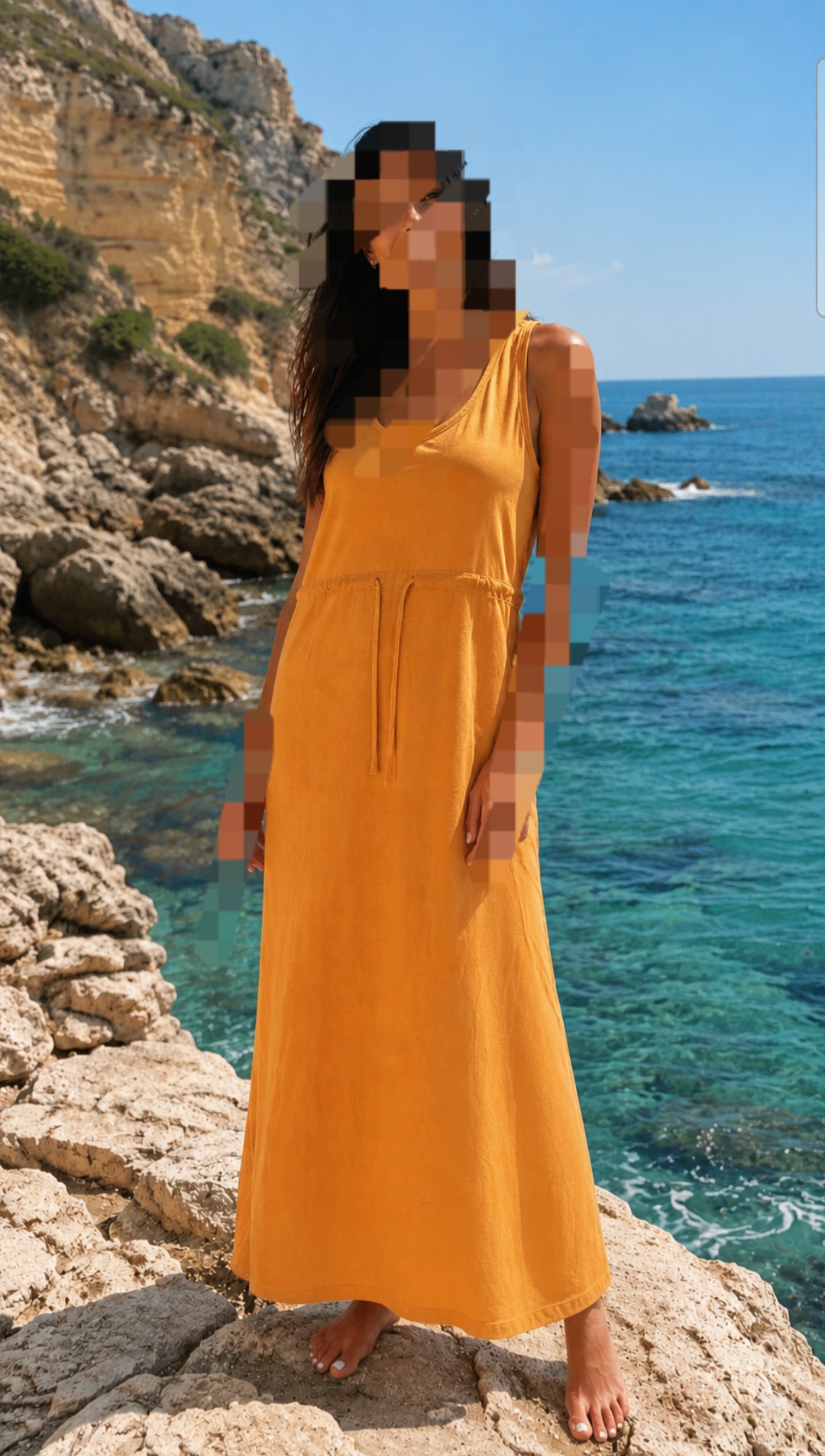 سارافون ساحلی زنانه نخی و اورجینال برند ANNA FIELD