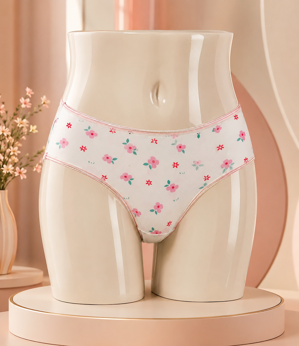 شورت عروسکی گل دار نخی وارداتی پک ۳ عددی کد ۶۰۳