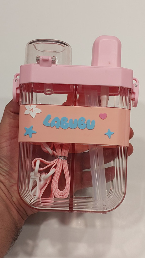 قمقمه دانش آموزی دو مخزن لبوبو LABUBU 750ml