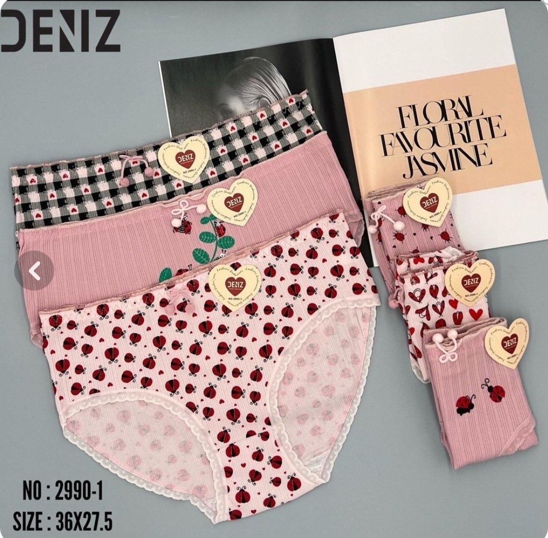 شورت عروسکی نخی سایز بزرگ وارداتی برند DENIZ کد 29901پک 2 عددی