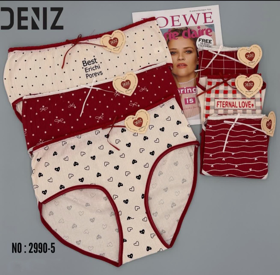 شورت عروسکی نخی سایز بزرگ وارداتی برند DENIZ کد 29905پک 2 عددی