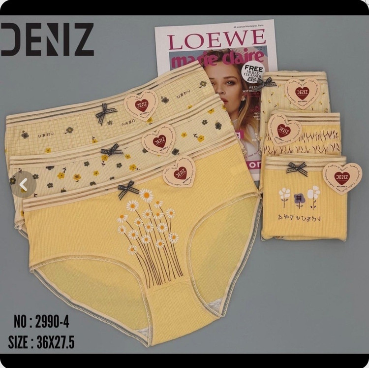 شورت عروسکی نخی سایز بزرگ وارداتی برند DENIZ کد 29904پک 2 عددی