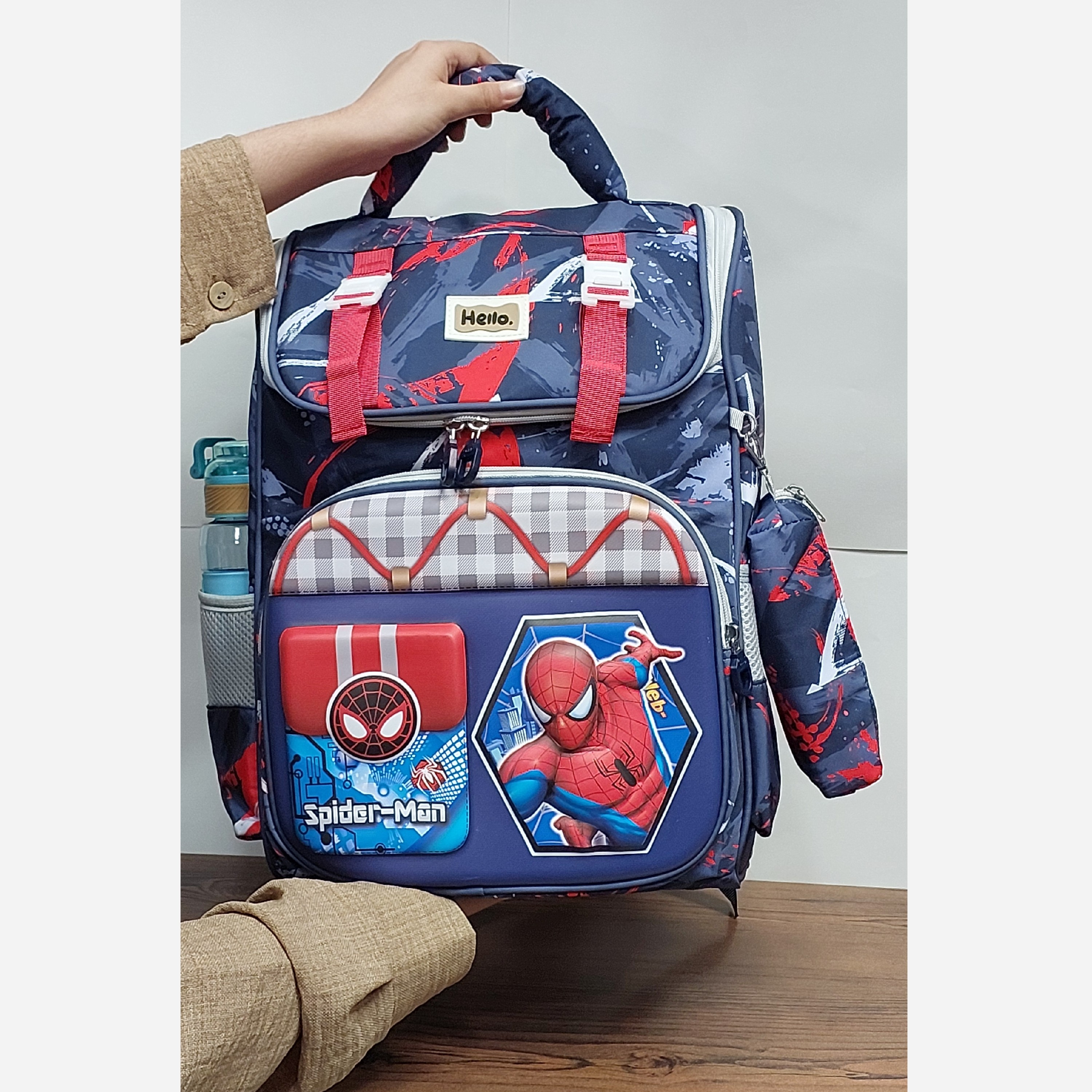 کوله دانش آموزی پسرانه صندوقی طرح SPIDER MAN کد 327/3