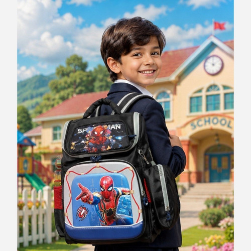 کوله پشتی مدرسه پسرانه صندوقی طرح SPIDER MANکد 321/2