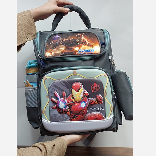 کوله پشتی مدرسه پسرانه صندوقی طرح IRON MAN کد 321/1