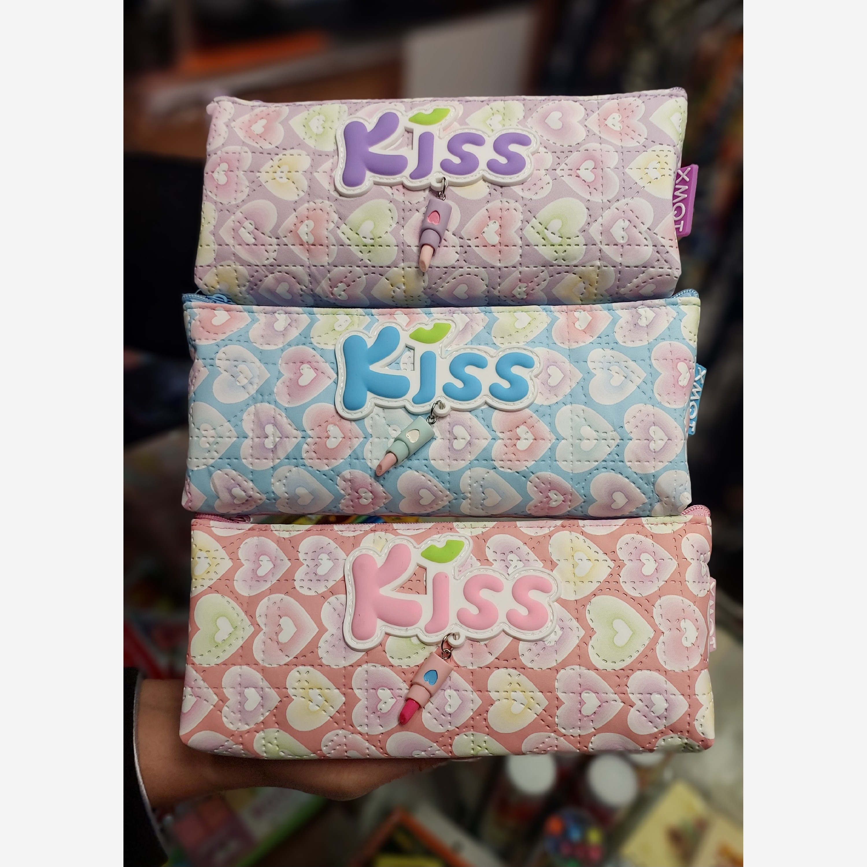 جامدادی دخترانه تک زیپ وارداتی طرح KISS کد 350
