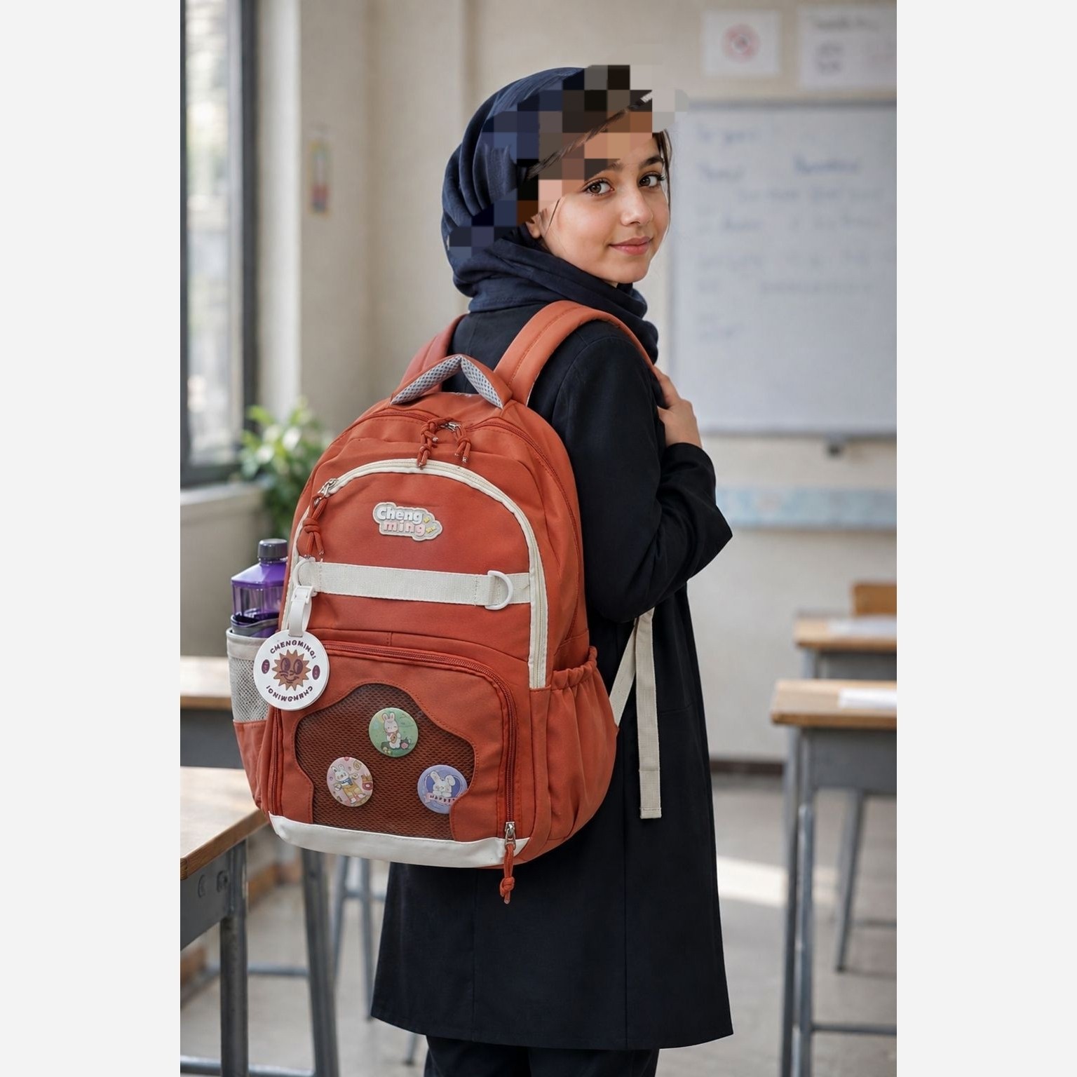 کوله پشتی مدرسه نوجوان ویترینی وارداتی زیپ مخفی کد7