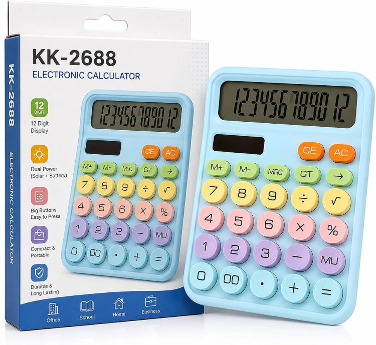 ماشین حساب پینترستی رنگ های پاستلی کد KK-2688
