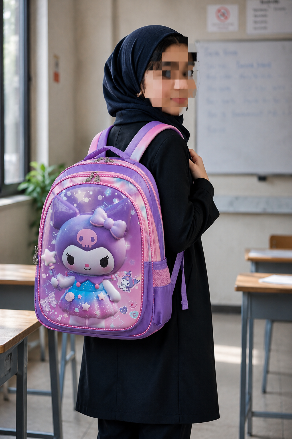 کوله پشتی دخترانه وارداتی مقطع دبستان KUROMI کد 3